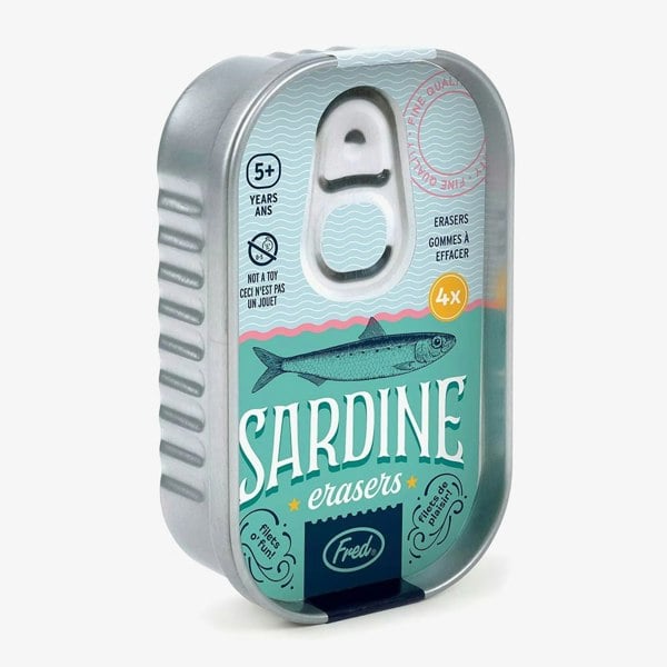T. H. Baker Fred 4 Piece Sardine Erasers Novelty Gift 5321943