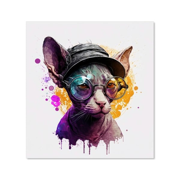 Warren Reed - Designer Cornish Rex With Glasses Splashart Kitchen Splashback