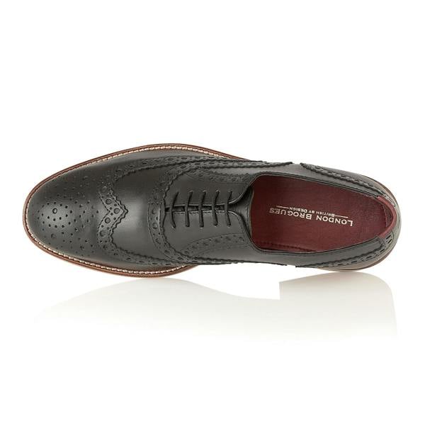 Gatsby Leather Brogue Black, Shoes, London Brogues  - London Brogues