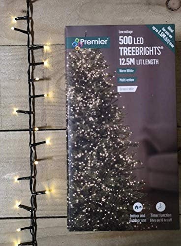 Samuel Alexander 500 LED 12.5m Indoor Outdoor Christmas Multi Function Mains Operated String Lights with Timer in Warm White
