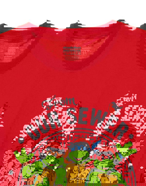 Teenage Mutant Ninja Turtles Mens Red From Our Sewer To Yours Short Sleeved T-Shirt