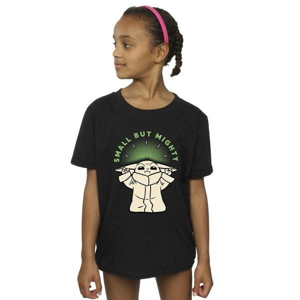 Star Wars Girls The Mandalorian Small But Mighty Grogu Cotton T-Shirt - Black