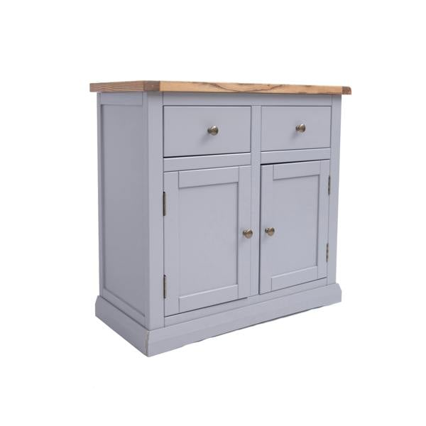 Rocca Grey 2 Drawer 2 Door Sideboard Brass Knob