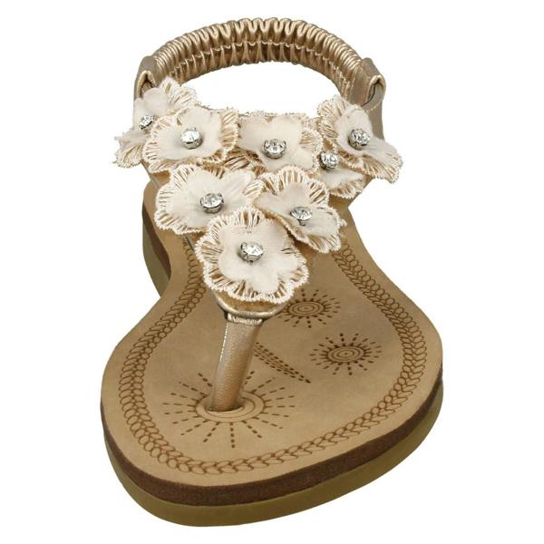Spot On Girls Spot On Toepost Flower Trim Sandals