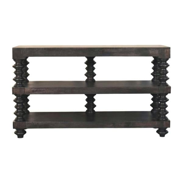 Artisan Furniture Spindle Shelf Console in Carbon Ash