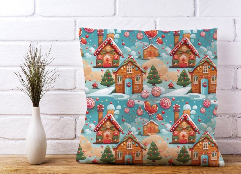 Warren Reed Christmas Gingerbread House Cushions