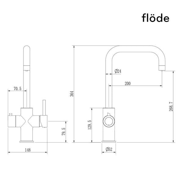 Flode Kyld 4 in 1 Instant Boiling & Cold Water Tap with Filtered Chilled Water | Brushed Brass Finish