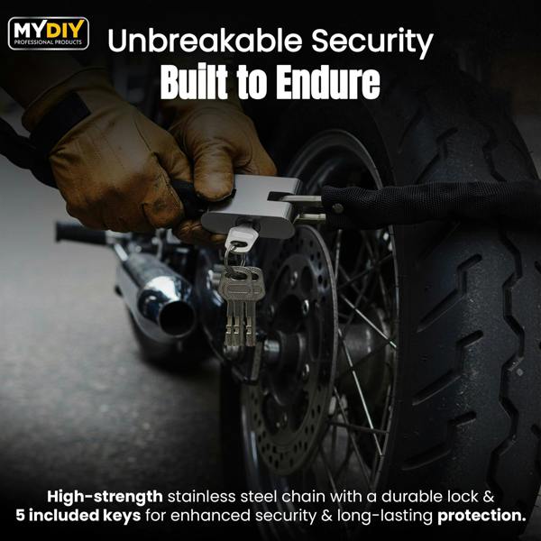 MY DIY PROFESSIONAL PRODUCTS Bike Chain Lock 1.8M Heavy Duty High Security Stainless Steel Anti Theft Lock for Bicycles, Motorbikes, Scooters 3 Keys