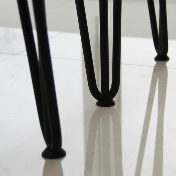 Grey 10mm hairpin leg feet protectors with a sleek design, featuring a smooth finish and rounded tips for floor protection