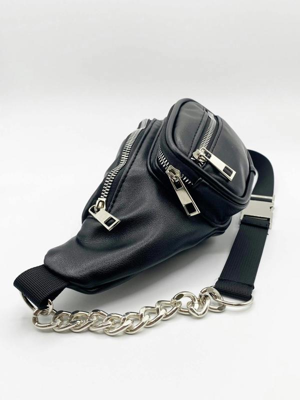 Maxim PU Leather Cross Body Bag In Black - svnx