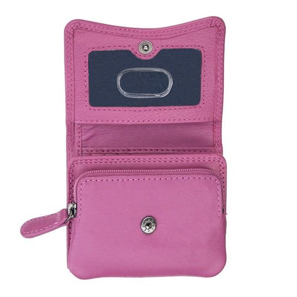 inside view of fuchsia soft leater purse giorgia verona