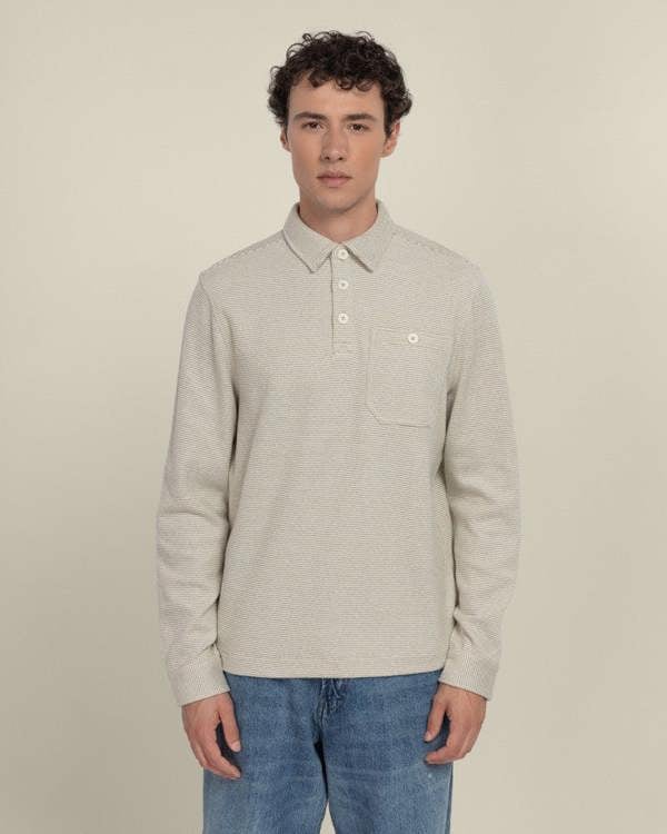Larsson & Co Aarhus - Textured Long Sleeve Polo Shirt