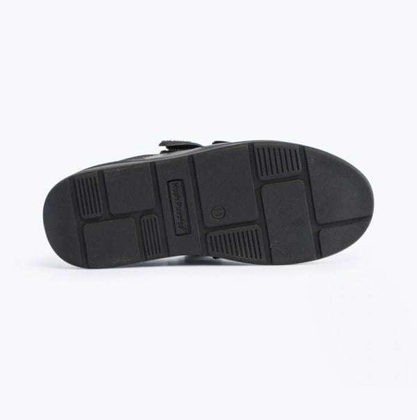 Hush Puppies RYAN Boys Leather School Shoes Black