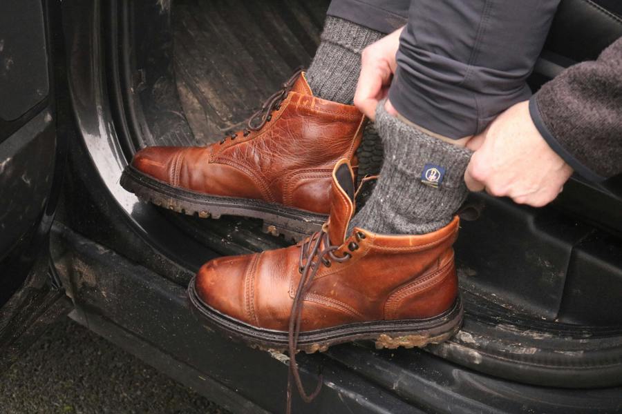 Jemsox British Wool Boot Socks – Mid Grey Natural | 100% British Wool Luxury Boot Socks