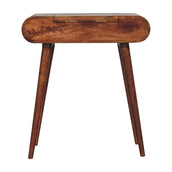 Artisan Furniture Mini Honey Caramel Dressing Table with Foldable Mirror