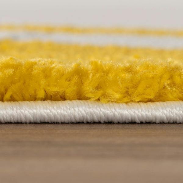 Joli Abstract Yellow & White Easy Care Rug