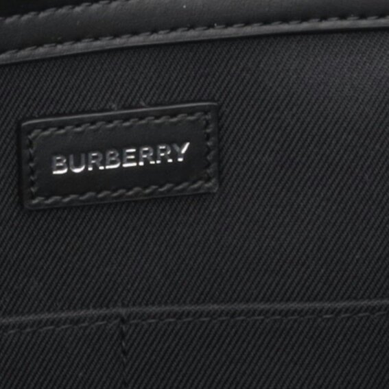 Burberry Two Way Ormond Canvas Leather Bag Beige Black