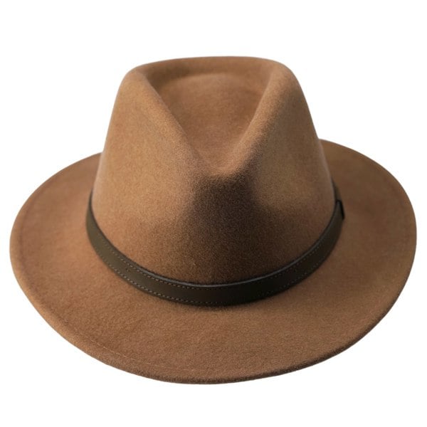 Gamble & Gunn Settler Fedora - Camel Brown