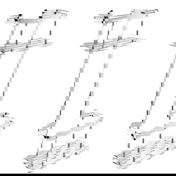 Polished chrome double shower basket