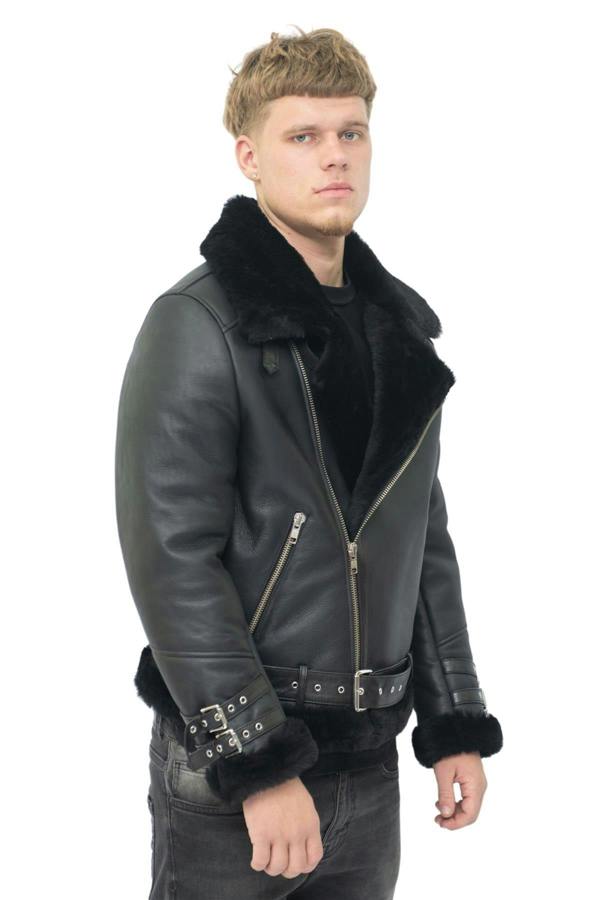Infinity Leather Mens Sheepskin Leather Biker Jacket-Hayle