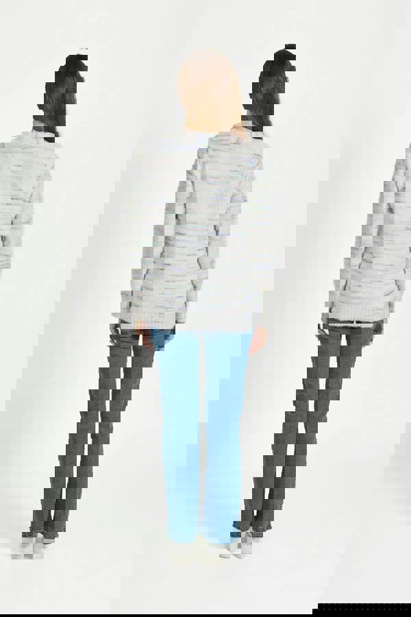 Mudflower Space Dye Stripe Open-Front Knit Cardigan