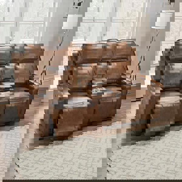 Furnishings For Less Barcino Leather Look Electric Reclining Sofa Suite 3 + 2 USB Charging