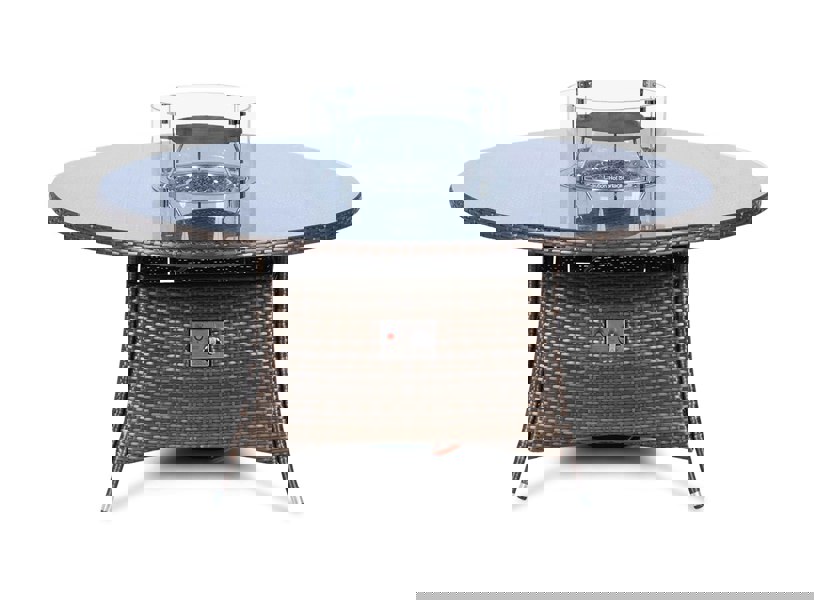 Giardino Fire Pit 8 Seater Round Rattan Dining Table