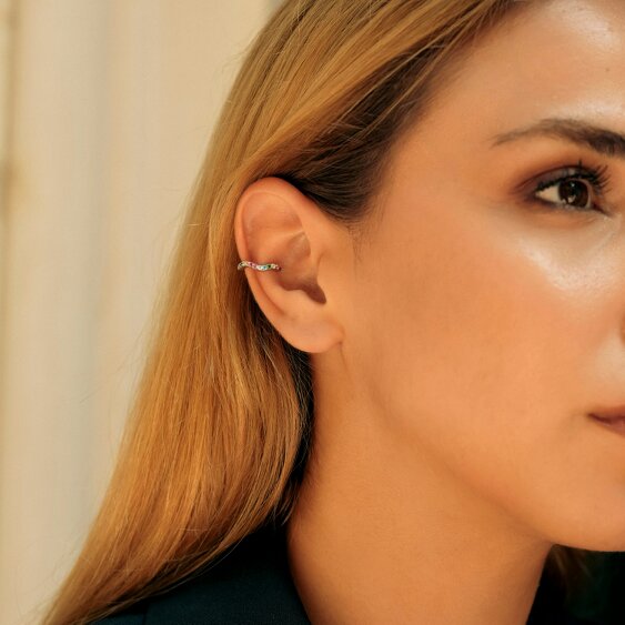 Spero London Molten Rainbow Sterling Silver Ear Cuff - Single