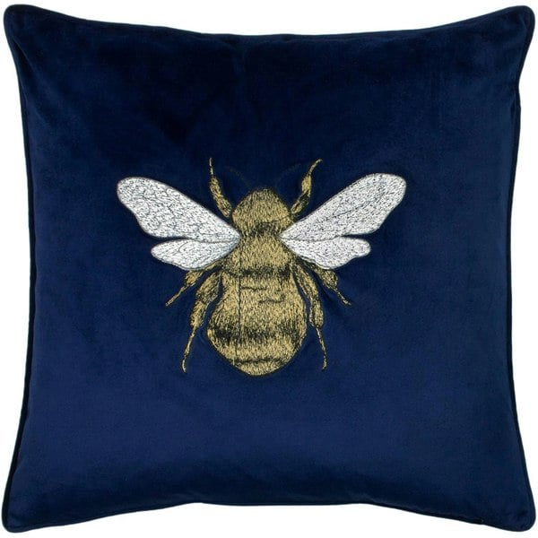 Paoletti Hortus Bee Cushion Cover - Navy