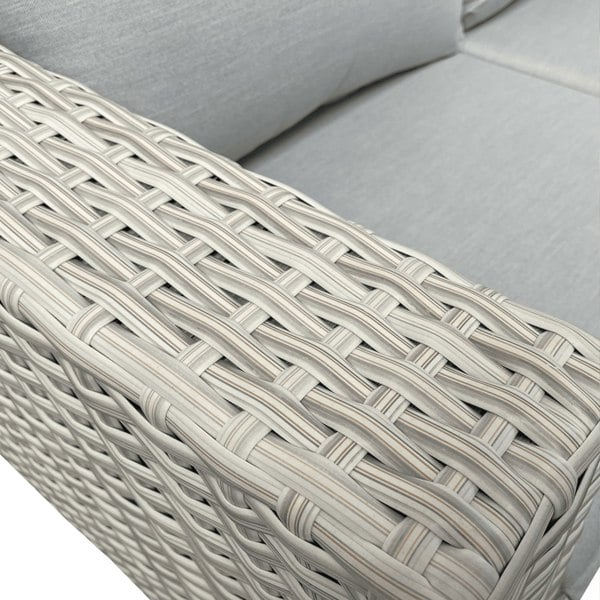 L Shaped 9 Seater Grey Rattan Patio Set With Fire Pit Table - 4