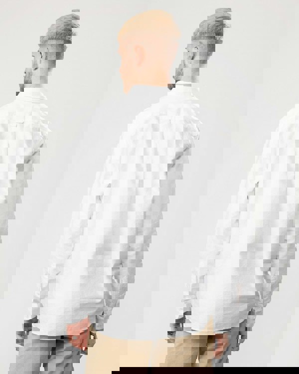 Lacoste Mens Casual Long Sleeve Woven Shirt - White 001 - CHO - Designer Mens Long Sleeve Shirts