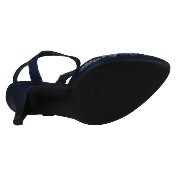 Spot On Ladies Spot On Mid Heel Sequined Evening Sandals