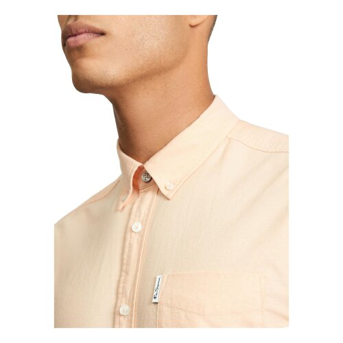 Ben Sherman Mens Signature Oxford Short-Sleeved Shirt - Orange