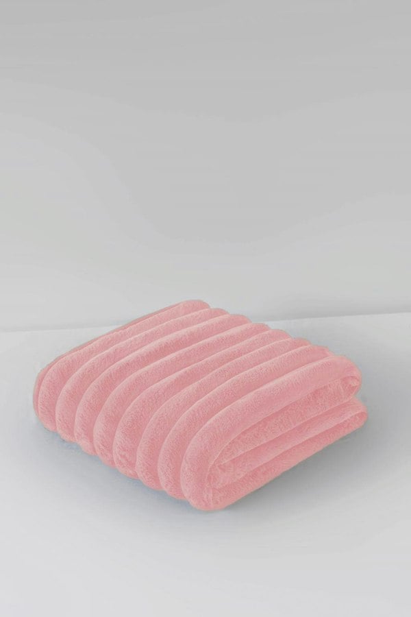 HomeSpace Direct Big Cord Blush Blanket/Throw