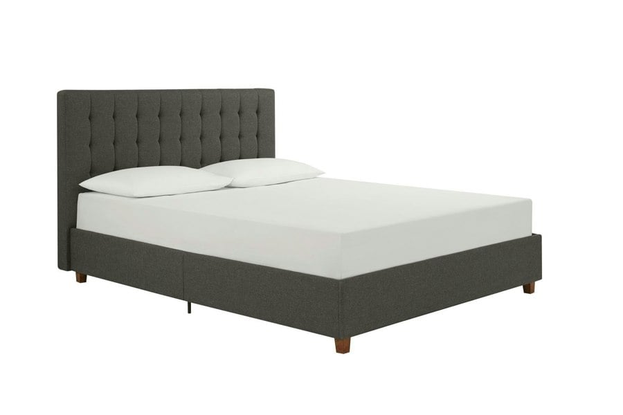 Dorel Home Emily Upholstered Bed Fabric Grey - King