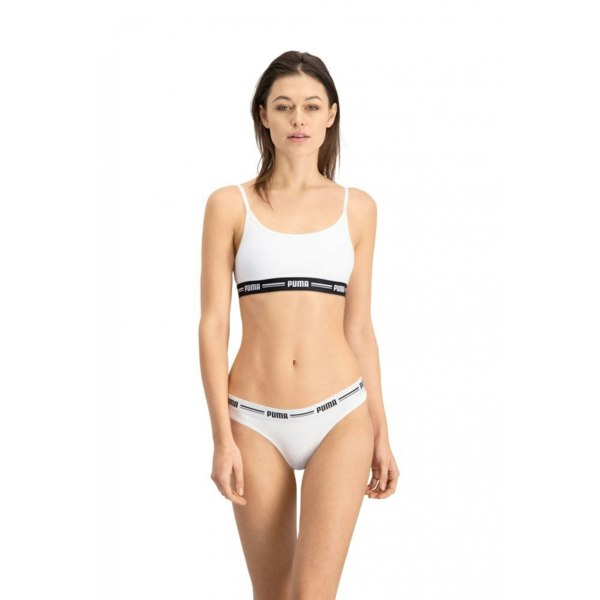 Puma 2-Pack Striped Logo Mid-Rise Strings, White