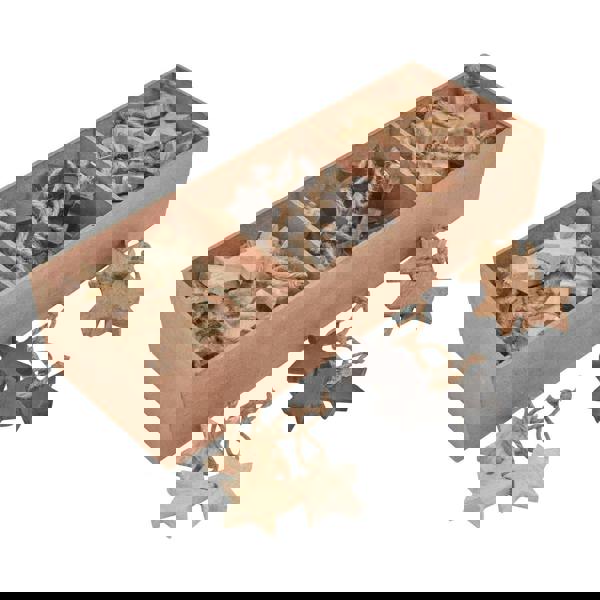 Hill Interiors Star Tree Decoration (Pack of 90) - Black/Brown - 