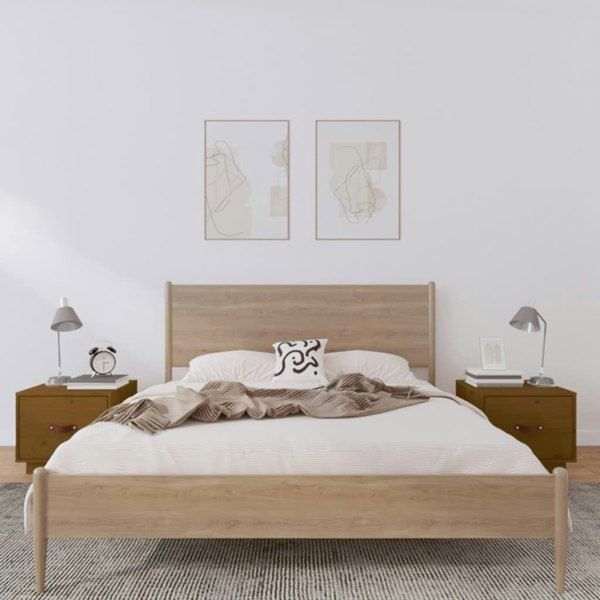 Berkfield Bedside Cabinets 2 pcs Honey Brown 40x34x35 cm Solid Wood Pine
