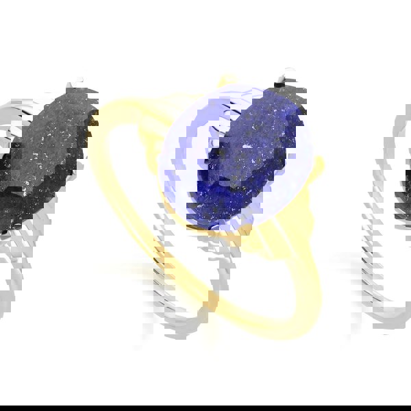 Gemondo Grand Deco Oval Lapiz Lazuli Ring in Gold Vermeil