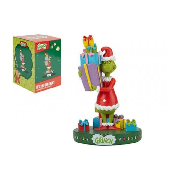 Garden Greatness Grinch Holding Present Christmas Ornament