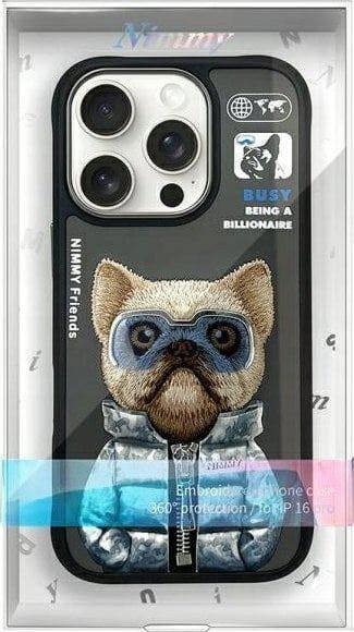 Nimmy Friends Cool & Cute 2.0 Dog Case for iPhone 16 Pro 6.3" Black - N-KM-iP16-Pro-01