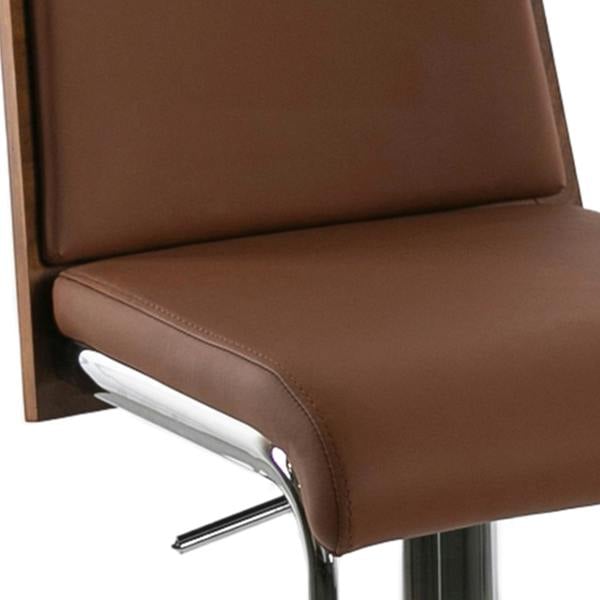 Angel Cerdá Brown and Walnut Leatherette Swivel Stool 4072