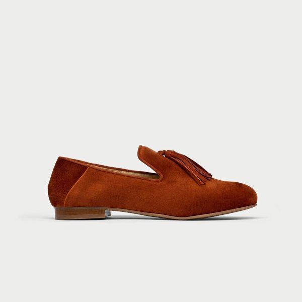 Calla Freya Shoes - Burnt Orange Velvet