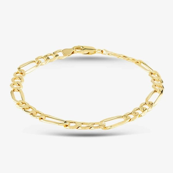T. H. Baker 9ct Yellow Gold 8.5 Inch Figaro Chain Bracelet HF150-8.5