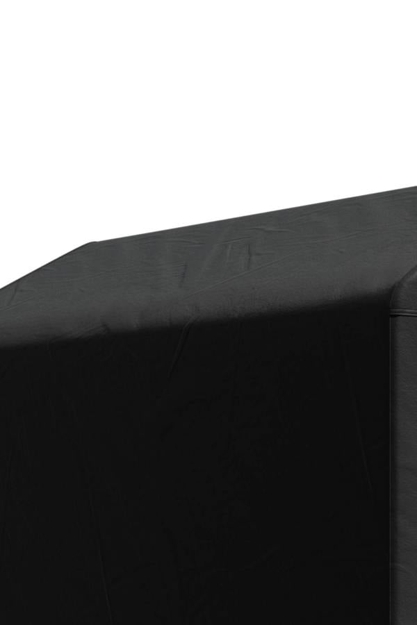 Living and Home 3x5FT/4x6FT Outdoor Storage Shed Bicycle Shelter with Waterproof Apex Roof and Roll-Up Door,Black