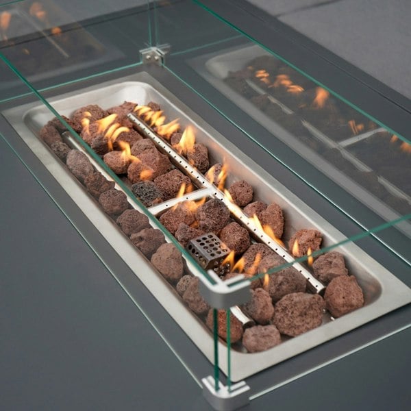 Jardi Modular Garden Furniture Set With Fire Pit - Anthracite Grey