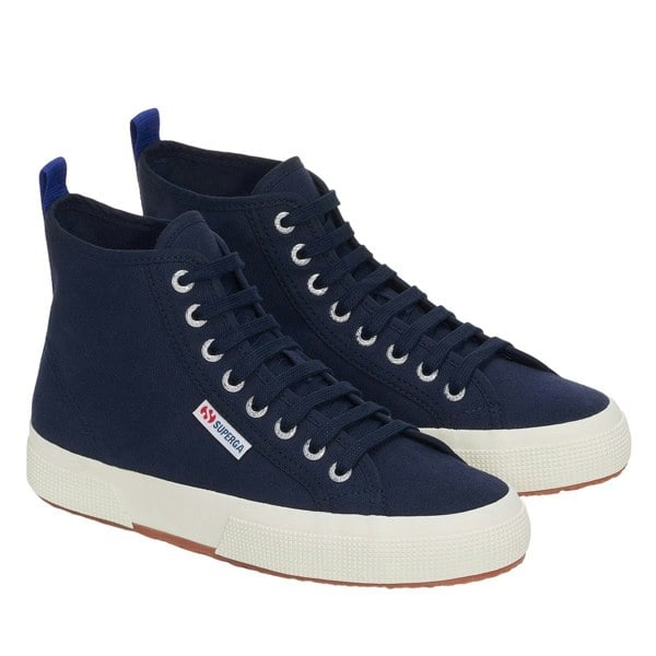 Superga Unisex Adult 2750 Cotton Mid Cut High Tops - Navy/Spectrum Blue/Avorio