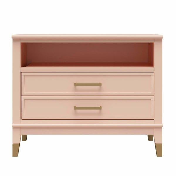 Dorel Home Westerleigh Wide Nightstand Pale Pink