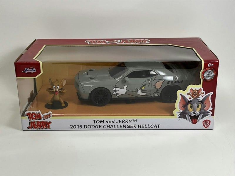 a toy car in a box