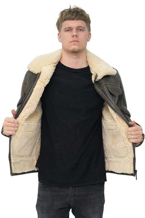 Infinity Leather Mens Sheepskin Classic Safari Jacket-Arezzo